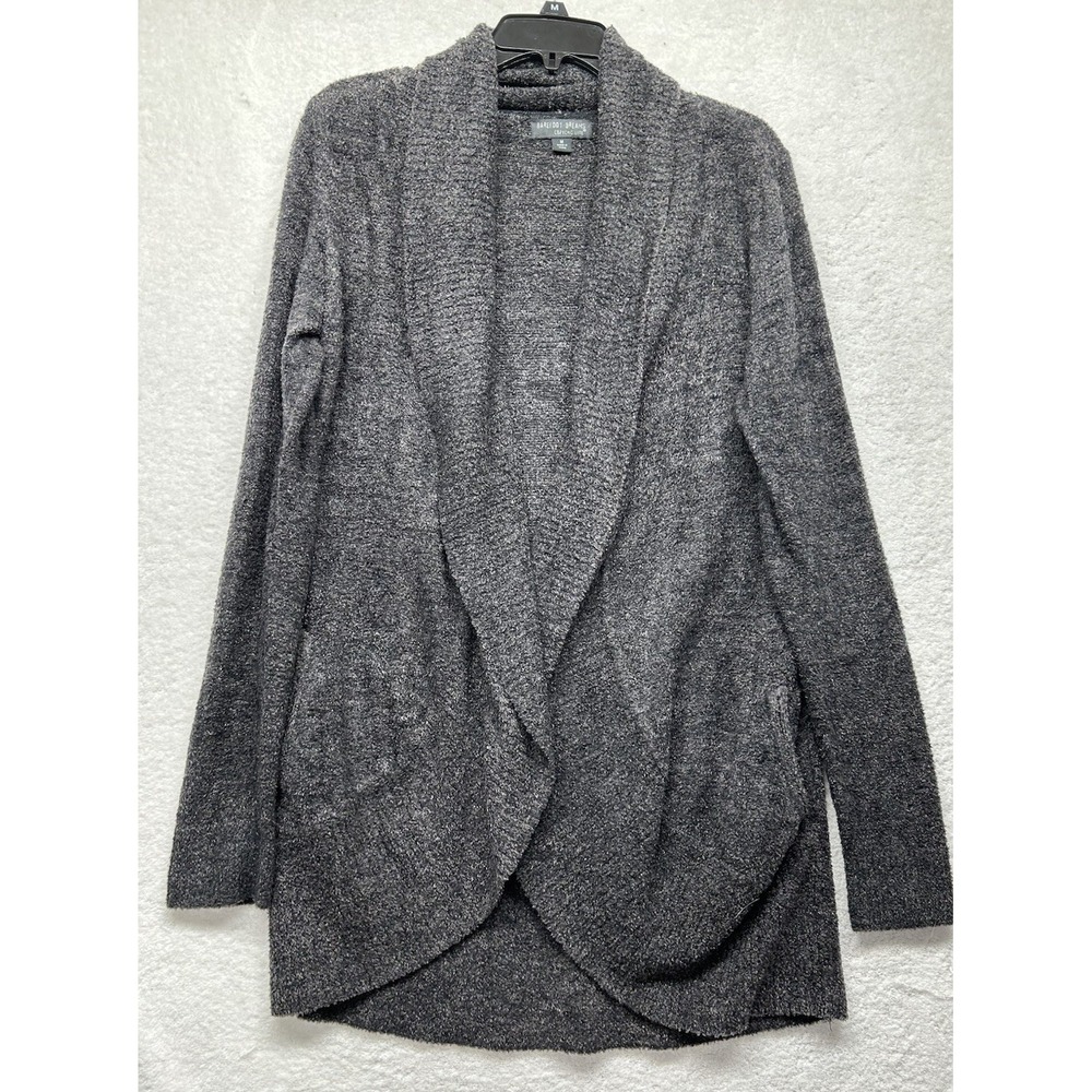 Barefoot Dreams Womens Size M Gray Cozychic Lite Cardigan Sweatshirt (L8)